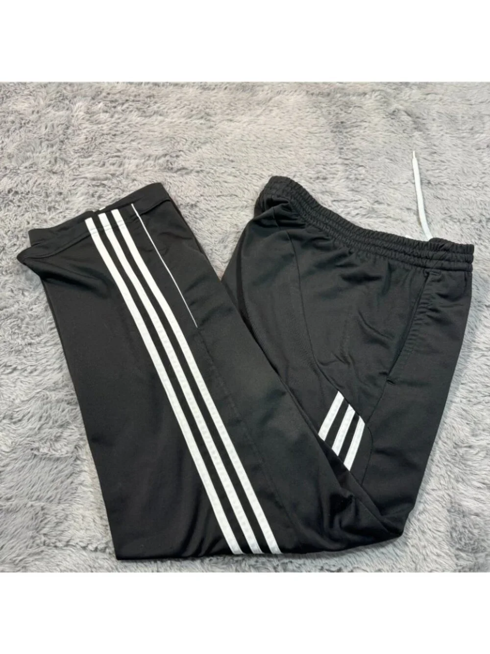 Adidas Pant Men's M Black Polyester Track Performance Workout Jogging Running